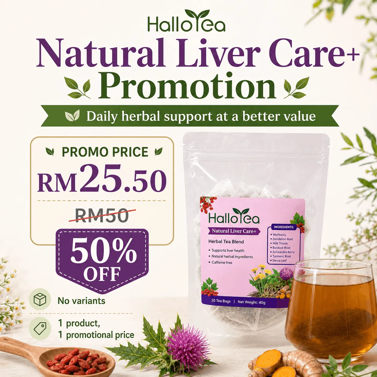 Hallo Natural Liver Care+ angle 3